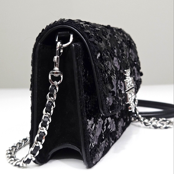 TORY BURCH BRITTEN SEQUIN CONVERTIBLE CROSSBODY BAG FORMAL EVENING CLUTCH - Picture 8 of 12